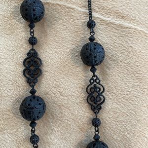 Black on black necklace